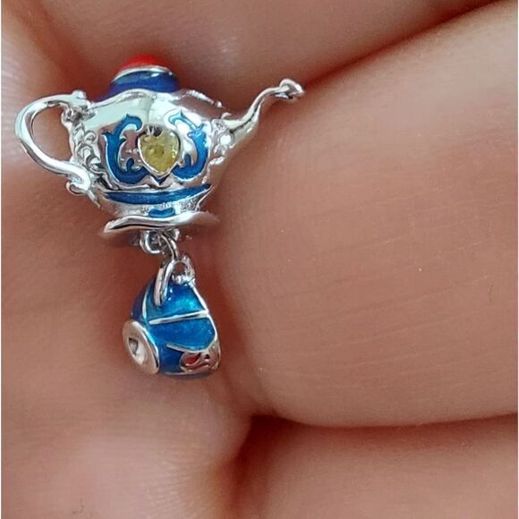 925 Sterling Silver Tea Time Charm - Picture 2 of 8